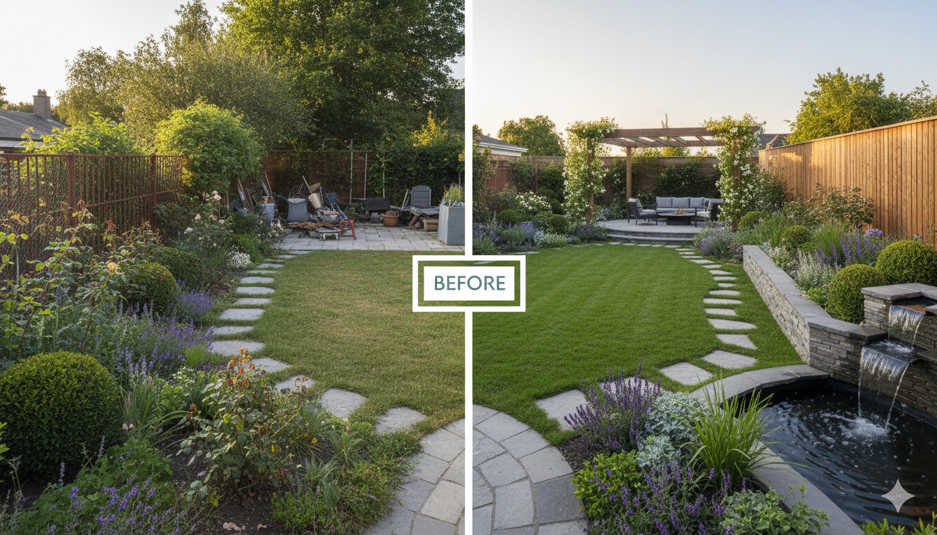 Professional landscape design transformation